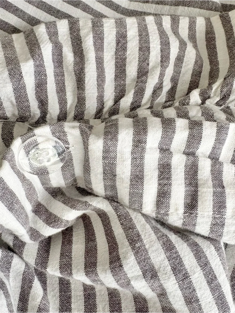 Emily & Meritt x Pottery Barn Teen Gray White Stripe Queen Duvet & Shams Set